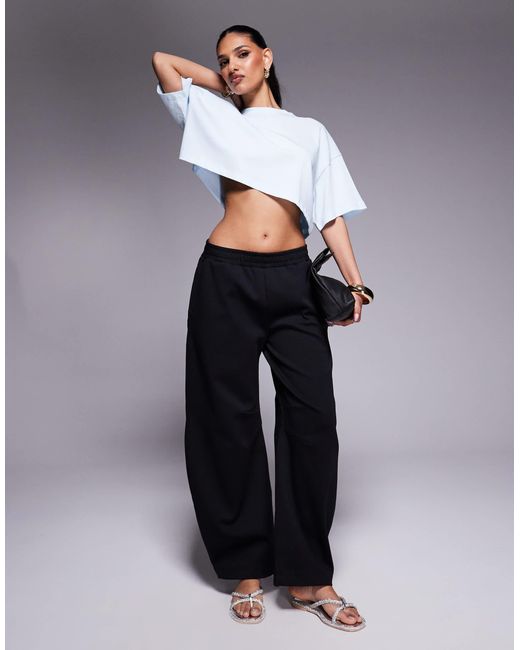 ASOS Blue – barrel-jogginghose aus interlock-stoff