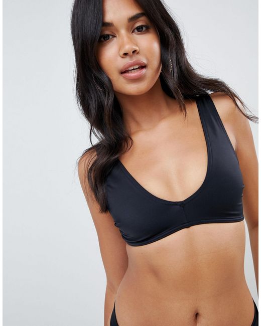 asos black bikini top