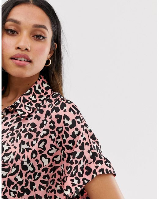 river island leopard print shirt dress