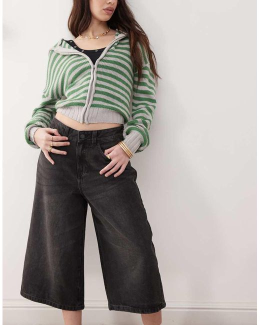 Noisy May Black Denim Culottes
