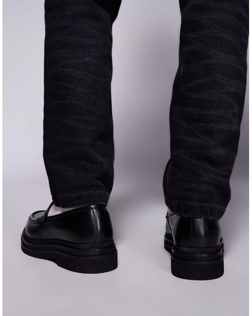 Mocasines Penny Negros De Cuero Brooklyn De Walk London de hombre de color Black