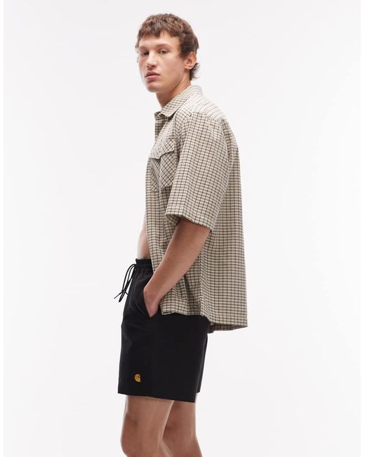 Carhartt Black Chase Swim Trunks for men