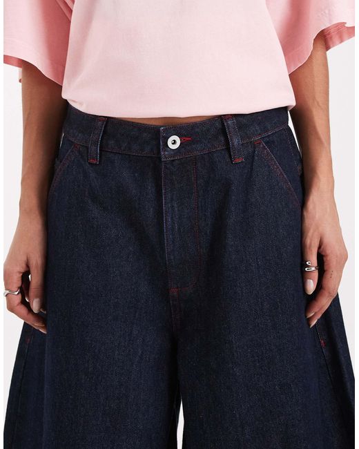 X006 - jean ballon xl à taille basse - bleu brut Collusion en coloris Blue