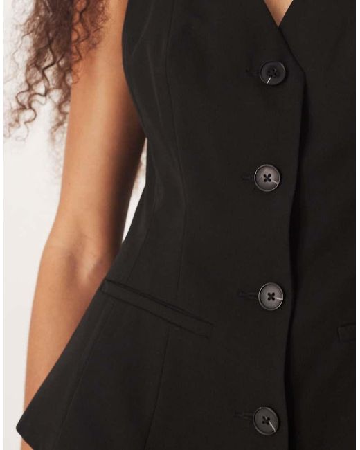 ASOS Black Tailored Moulded Waistcoat