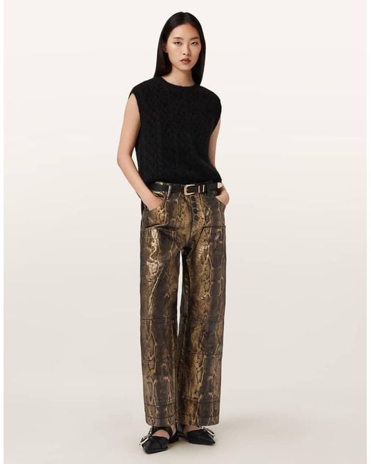 AllSaints Tay Metallic Snake Print Jeans