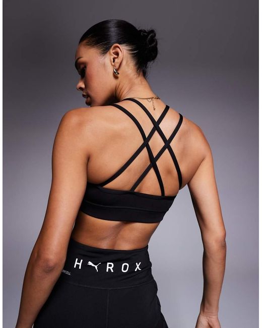 PUMA Black X Hyrox Move Double Strap Sports Bra