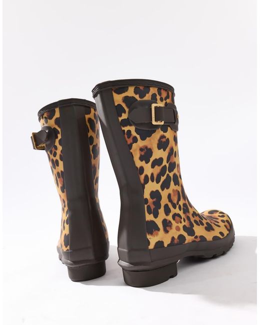 Hunter Brown Original Short Leopard Boot