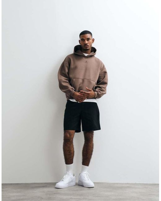 Nike Gray Chest Logo Oversized Heavyweight Hoodie for men