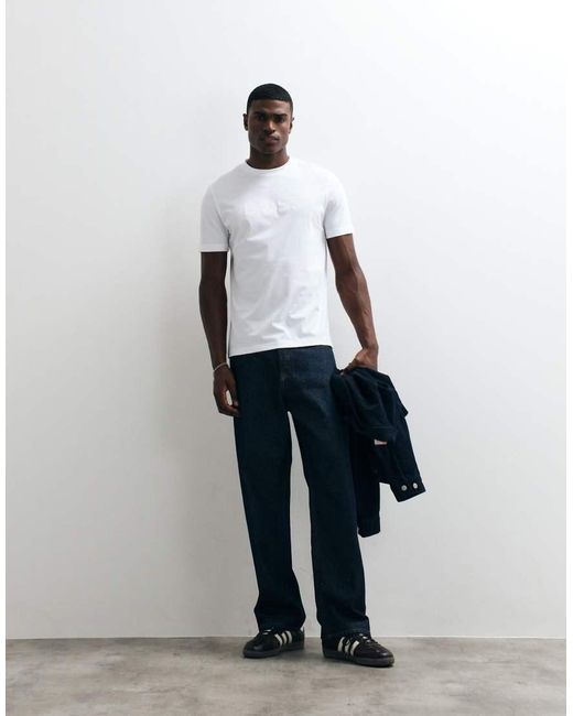 Boss White Regular Fit Tonal Logo T-Shirt for men