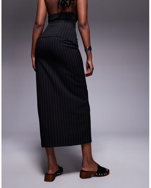 ASOS Blue Column Maxi Skirt