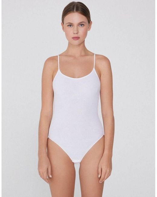 Tezenis White Ribbed Cotton Body