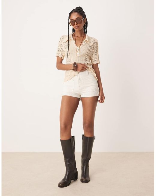 Pantalones Cortos Vaqueros De Sastre Blanco Marfil De Estilo Marinero Bettie De Free People de color Natural