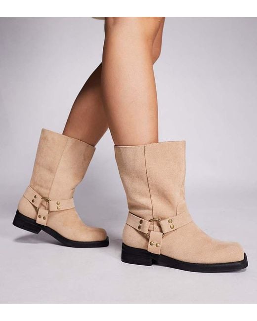 Public Desire Natural Sienna Biker Boots