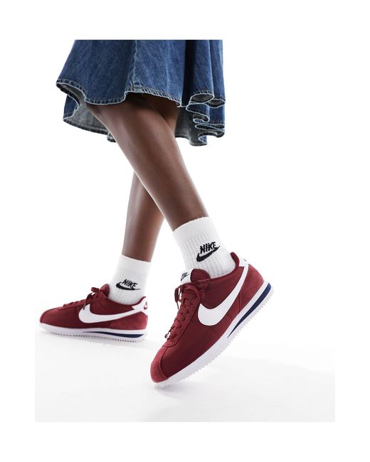 Nike Red Cortez Nylon Sneakers