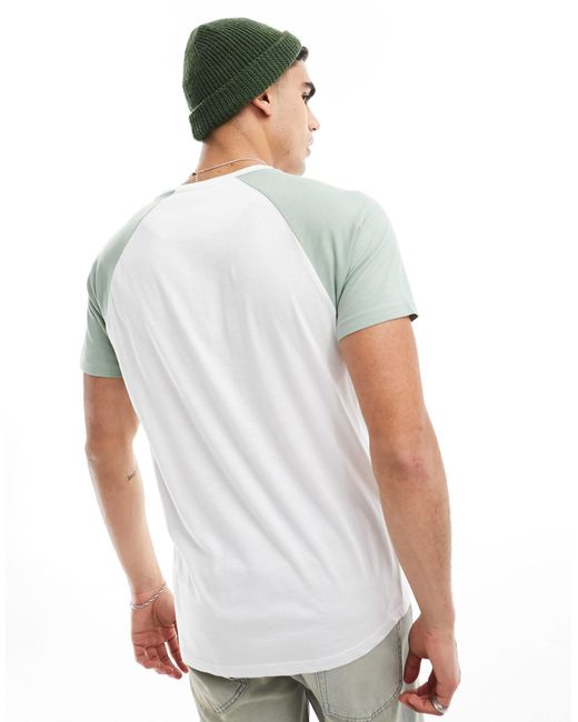 Brave Soul White Raglan T-shirt for men