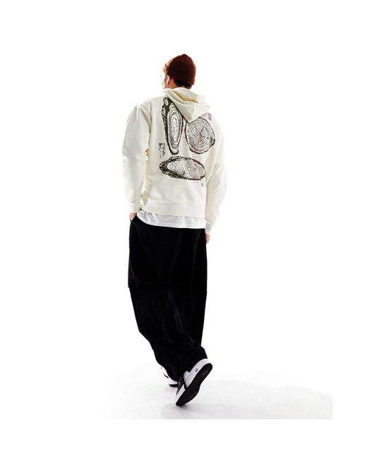 ASOS White Oversized Hoodie With Outdoor Back Print for men