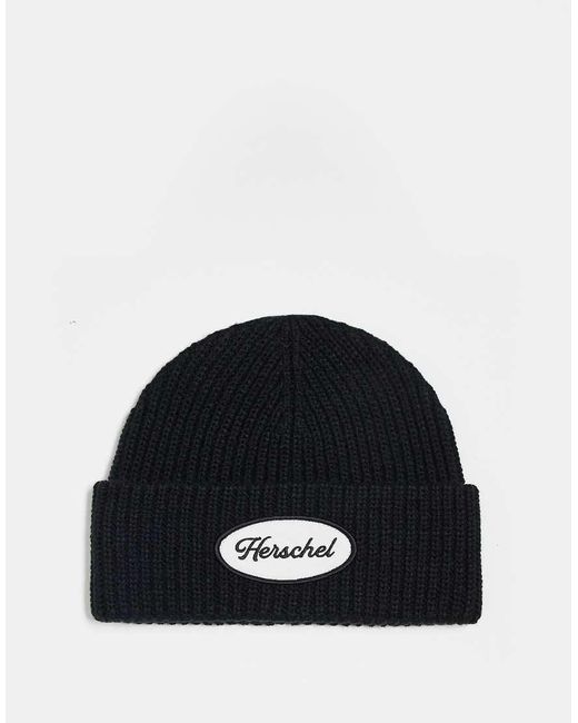Herschel Supply Co. Beanie Met Logobadge in het Black