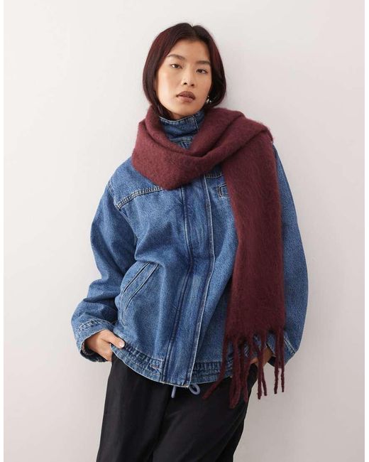 Monki Blue Chunky Knit Scarf