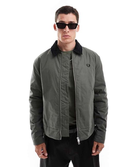 Fred Perry Gray Caban Worker Jacket for men