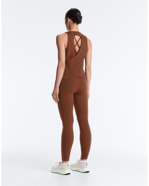 Oysho Brown Cross-Back Comfortlux T-Shirt