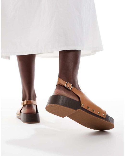 Glamorous Brown Clog Sandals