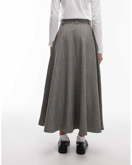 ASOS Gray Tailored Circle Maxi Skirt