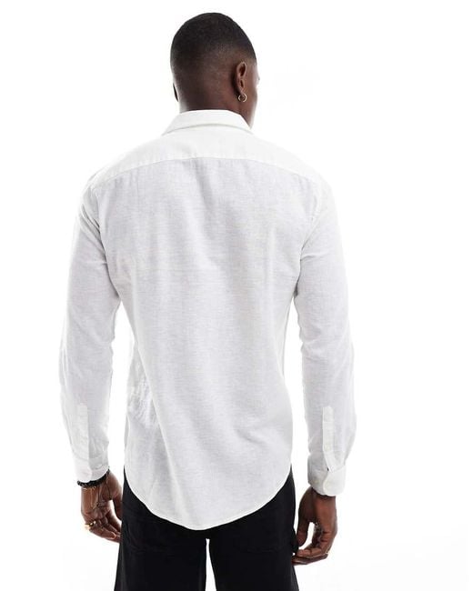 Camicia A Maniche Lunghe Vestibilità Classica Bianca di Only & Sons in White da Uomo