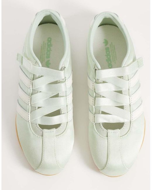 Adidas Originals White Tokyo Mary Jane Satin Flats
