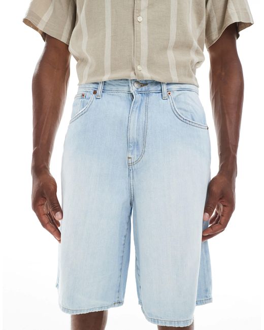 Only & Sons Blue Carl Super baggy Fit Denim Short for men