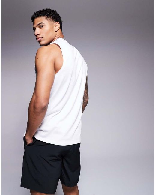 4505 White Icon Cotton Training Singlet With Quick Dry Finish for men
