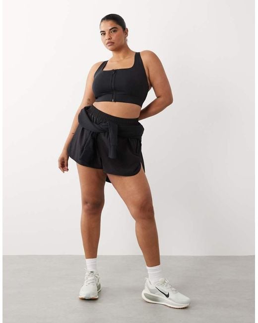 4505 Black Curve Icon Active High Support Sports Bra With Removable Padding And Adjustable Straps
