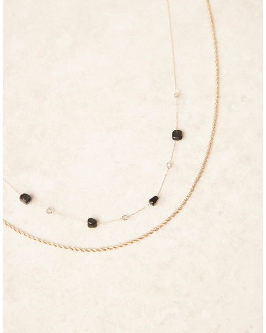 ASOS Green Festival Mixed Floating Chips And Chain 2 Pack Necklace for men