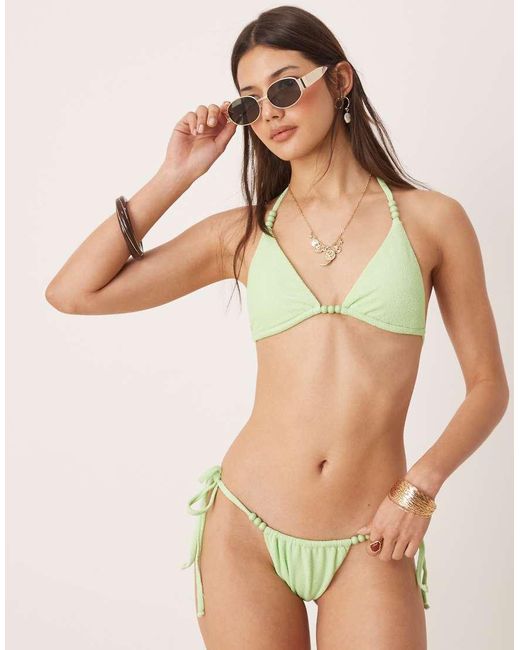 Dippin' Daisy's Green Triangle Beaded Bikini Top