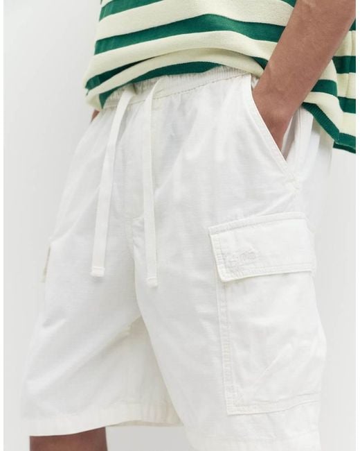 Pull&Bear Green Ripstop Cargo Bermuda Shorts for men