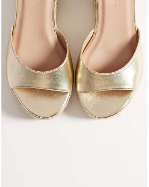 SEQWL Wide Fit White Espadrille Wedges