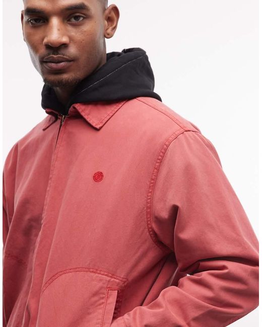 Element Red Harrington Garment Dyed Twill Jacket for men