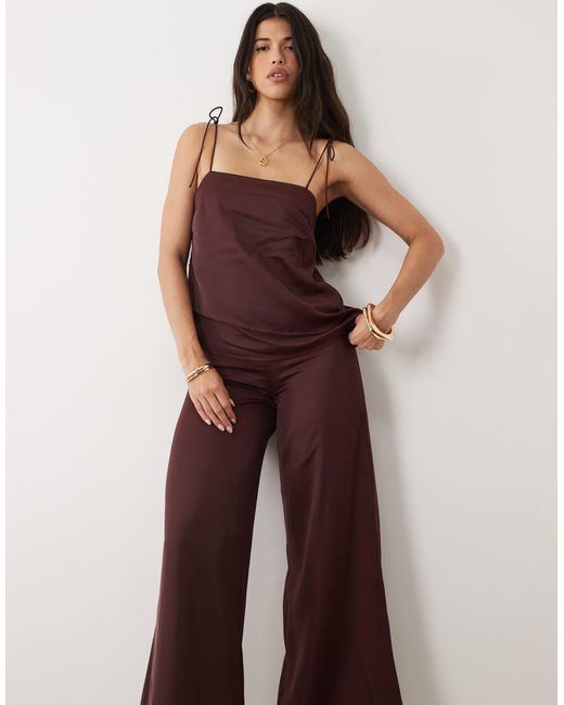 ASOS Brown Double Layer Jumpsuit