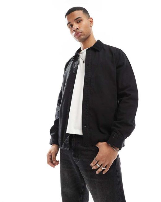Only & Sons Jack Van Canvas Met Kraag Van Corduroy in het Black voor heren
