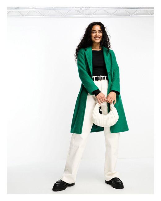 Abrigo verde clásico Helene Berman de color White