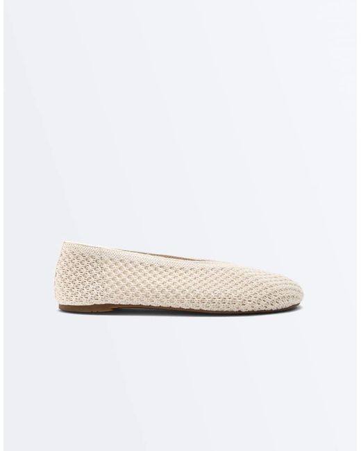 Oysho White Crochet Ballet Flats