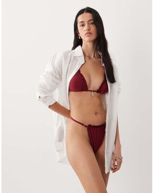 Brave Soul Red Triangle Bikini Top With Starfish Charm