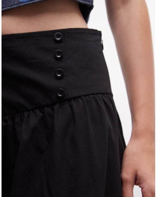 Reclaimed Vintage Blue Cotton Poplin Awkward Length Skirt