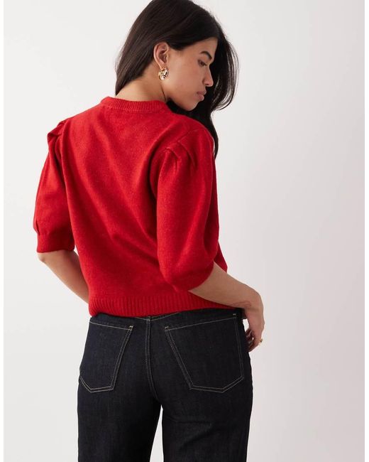 ASOS Red Knitted Shrunken Cardigan