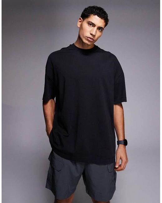 4505 Blue Back Print Oversized Heavyweight Cotton T-Shirt With Quick Dry Finish for men