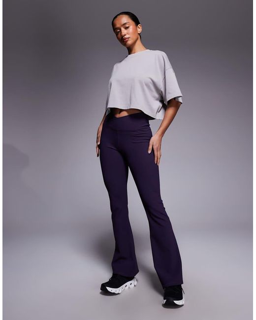 4505 Blue Petite Micro Rib Wrap Waist Slim Kick Yoga Legging