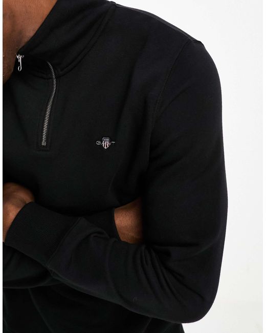 Sweat à logo écusson et demi-fermeture éclair Gant pour homme en coloris Black