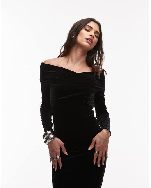 AllSaints Black Delta Velvet Dress