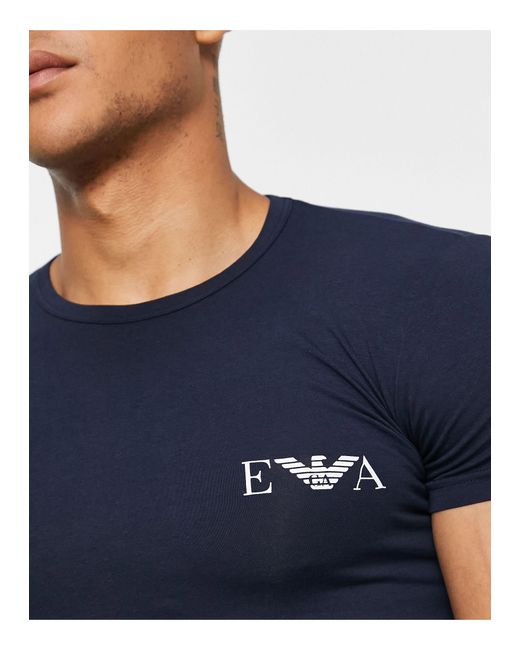 Bodywear - confezione da due t-shirt con monogramma, colore blu navy/rosso di Emporio Armani in Red da Uomo