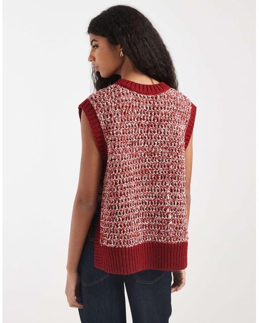 ASOS Red Multiply Stitch Tie Side Tank
