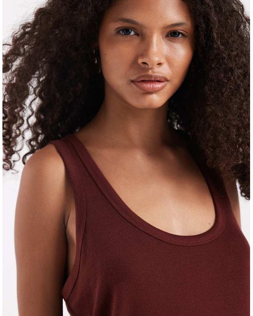 ASOS Red Sheer Loose Fit Scoop Neck Vest